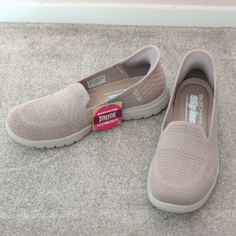 Skechers Women's Taupe Slip-On Sneakers